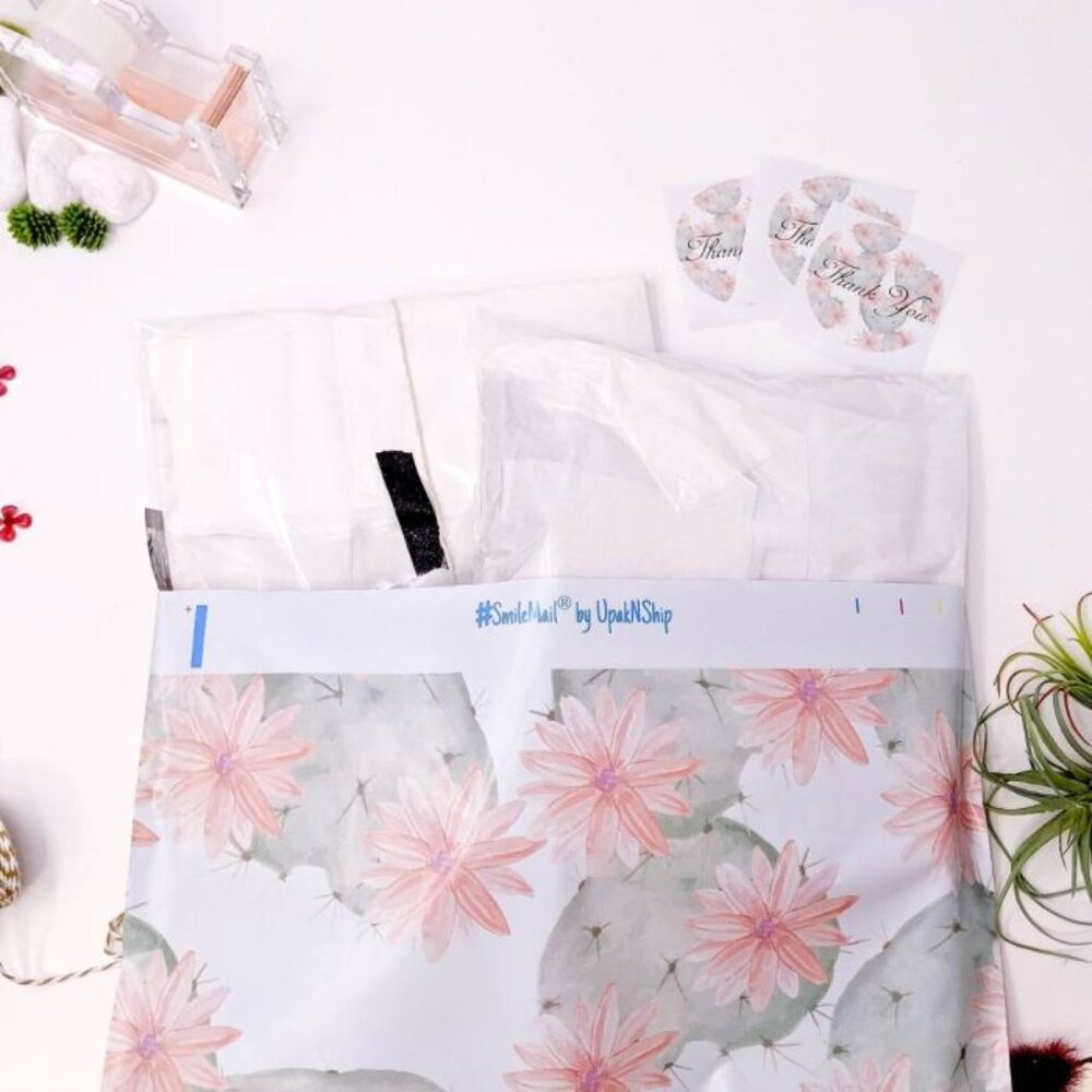 Flowering Cactus Design Poly  Mailers (10) Count - Picture 2 of 2